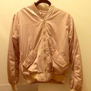 cream bomber jacket